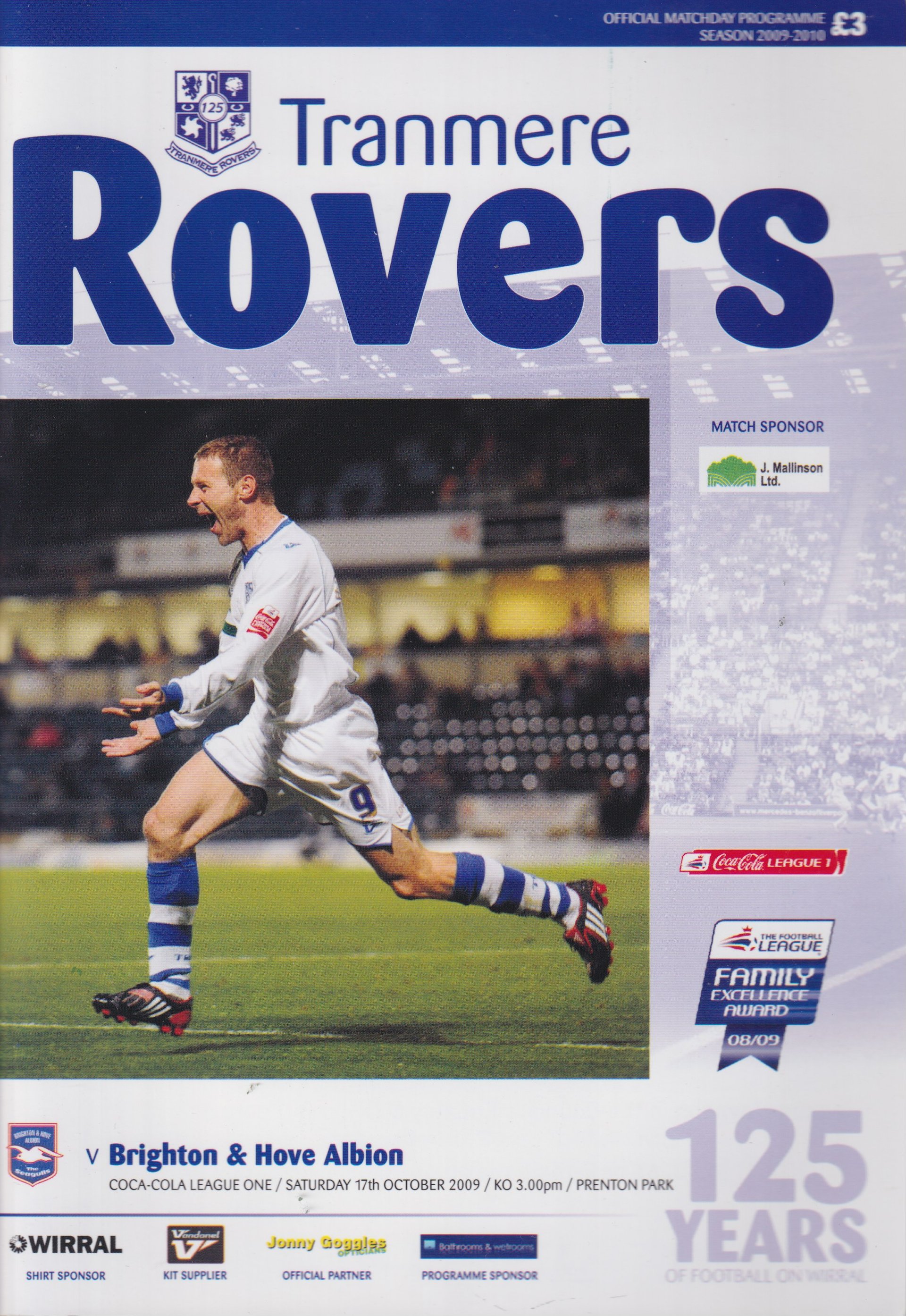 Tranmere Rovers v Brighton & Hove Albion match programme